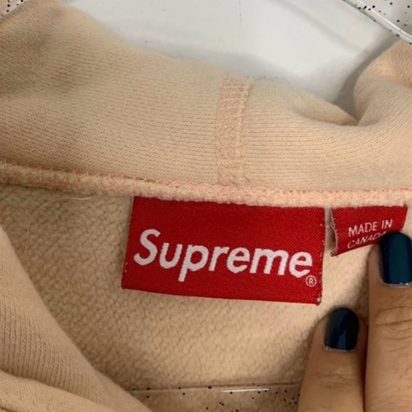 100% authentic! Supreme peach box logo cotton blend hoodie size SMALL - Picture 6 of 6